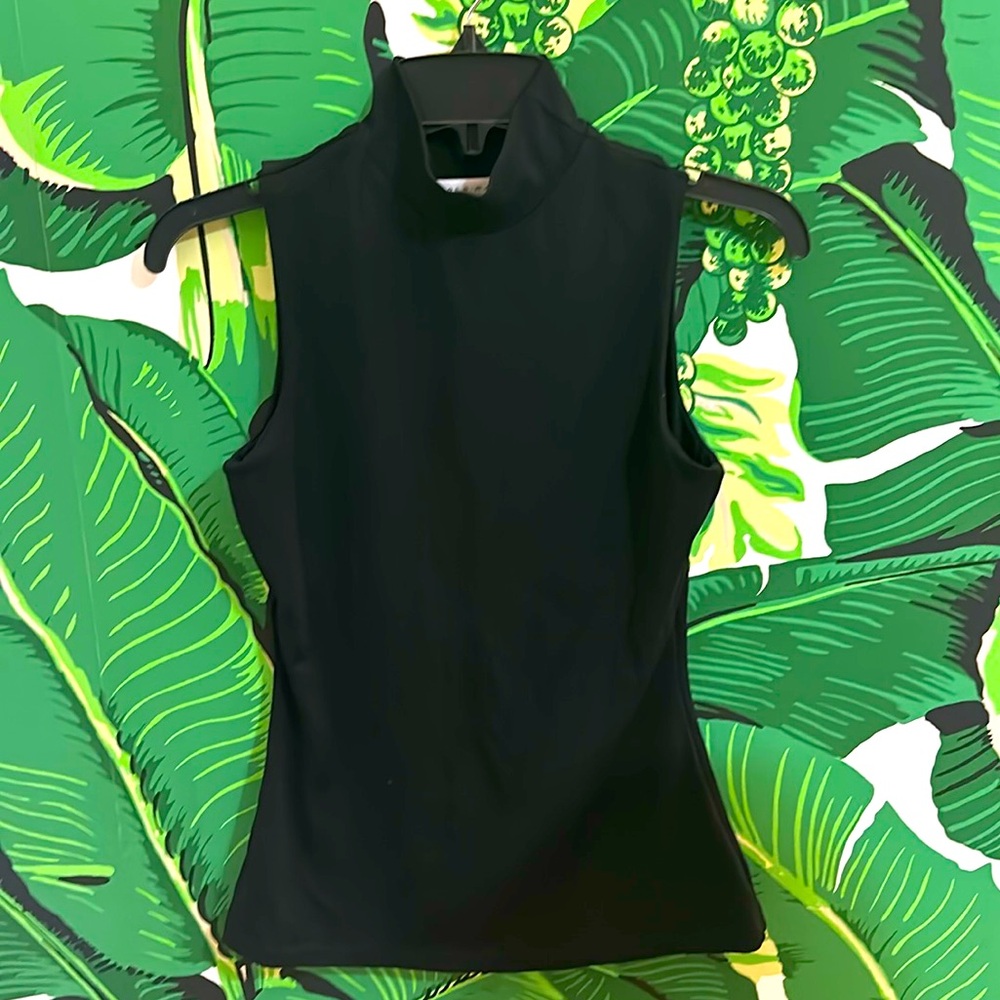 Susana Monaco Mock Neck Supplex Top in Black, size S